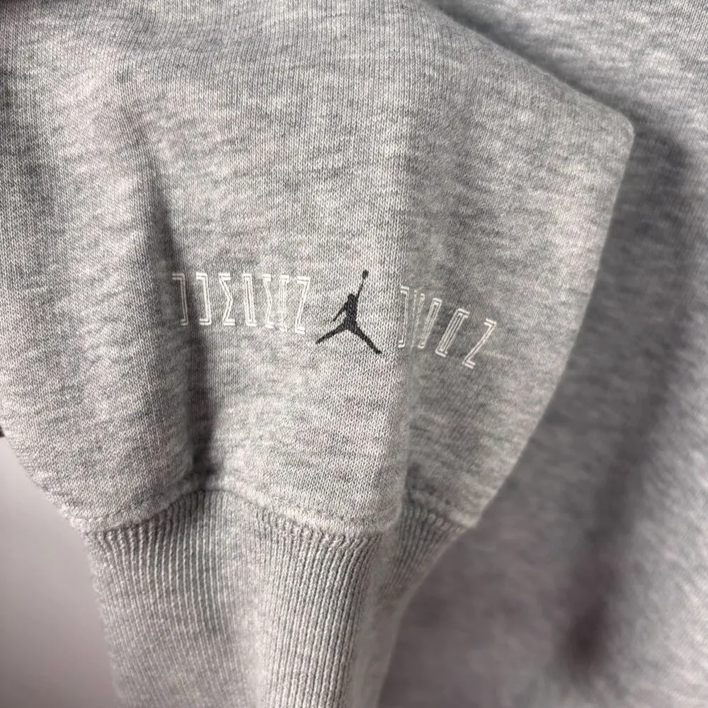 Jordan L Gray 1/2 Zip Hoodie Pullover Athletic Streetwear Black Trim